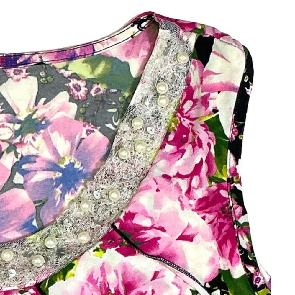 Dress Barn Cascade Ruffle Embellished Sleeveless Top Pink Purple Plus 14/16 - Picture 12 of 16
